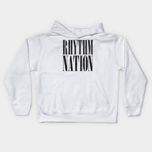 Rhythm Nation /// 80s Aesthetic Typography Design Kids Hoodie